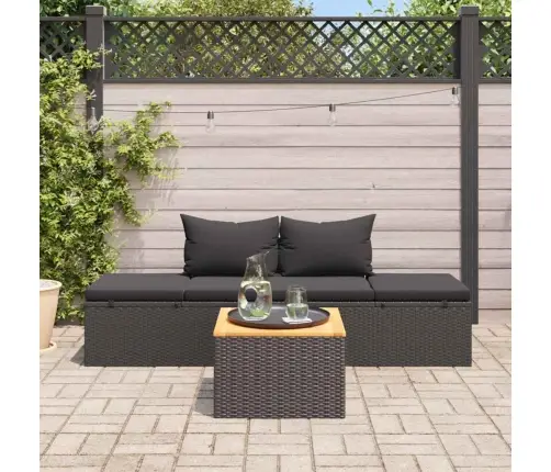 Sauļošanās Gulta Ar Matračiem, Melns Pe Pinums Vidaxl