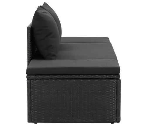 Sauļošanās Gulta Ar Matračiem, Melns Pe Pinums Vidaxl