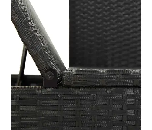 Sauļošanās Gulta Ar Matračiem, Melns Pe Pinums Vidaxl