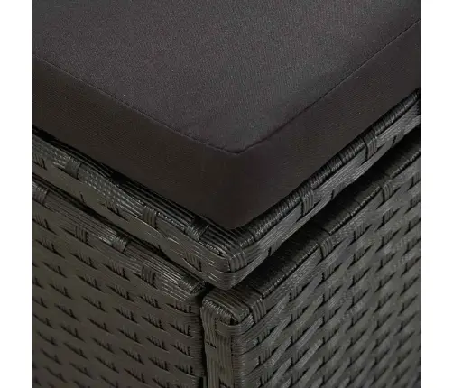 Sauļošanās Gulta Ar Matračiem, Melns Pe Pinums Vidaxl