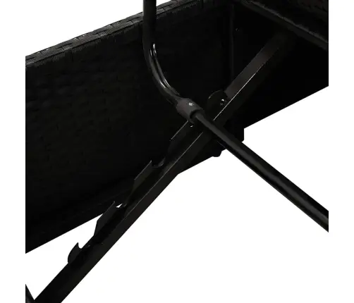 Sauļošanās Gulta Ar Matračiem, Melns Pe Pinums Vidaxl