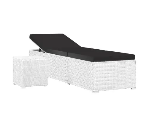 Sauļošanās Zvilnis Ar Galdiņu, Balts, Pe Pinums Vidaxl Sauļošanās Zvilnis Ar Galdiņu, Balts, Pe Pinums Vidaxl