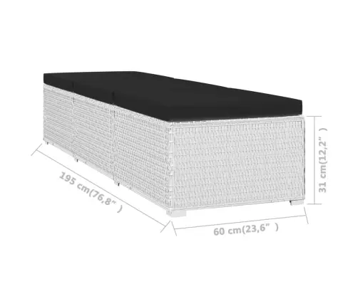 Sauļošanās Zvilnis Ar Galdiņu, Balts, Pe Pinums Vidaxl Sauļošanās Zvilnis Ar Galdiņu, Balts, Pe Pinums Vidaxl