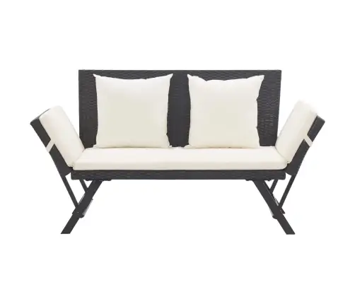 Dārza Sols Ar Matračiem, 176 Cm, Melns, Pe Rotangpalma Vidaxl