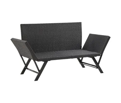 Dārza Sols Ar Matračiem, 176 Cm, Melns, Pe Rotangpalma Vidaxl