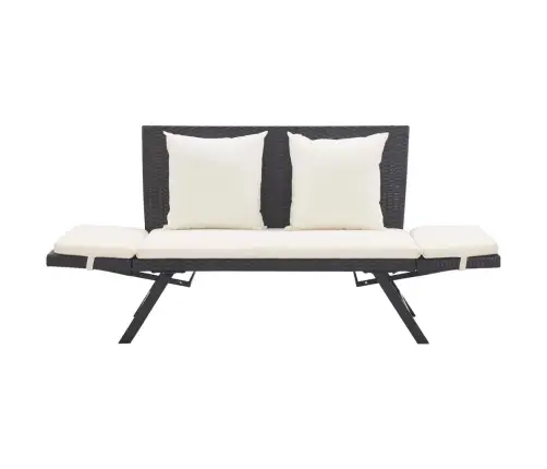 Dārza Sols Ar Matračiem, 176 Cm, Melns, Pe Rotangpalma Vidaxl