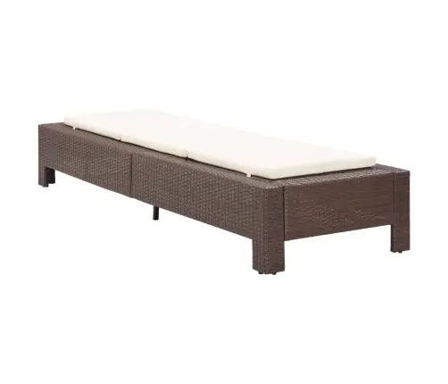 Sauļošanās Gulta Ar Matraci, Brūna, Pe Pinums Vidaxl