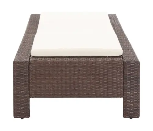 Sauļošanās Gulta Ar Matraci, Brūna, Pe Pinums Vidaxl