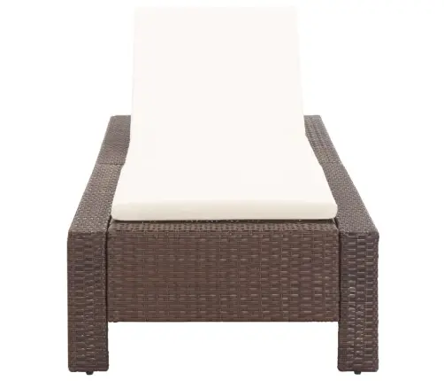 Sauļošanās Gulta Ar Matraci, Brūna, Pe Pinums Vidaxl