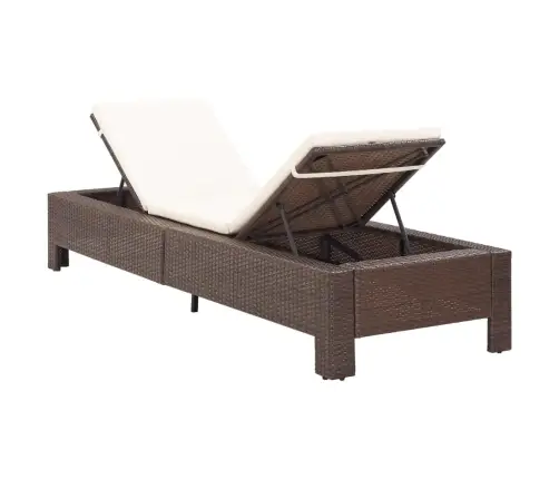 Sauļošanās Gulta Ar Matraci, Brūna, Pe Pinums Vidaxl
