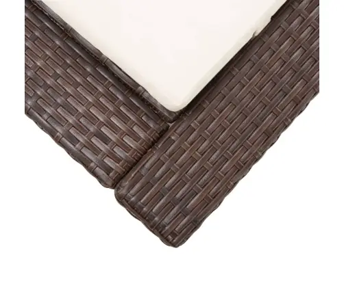 Sauļošanās Gulta Ar Matraci, Brūna, Pe Pinums Vidaxl