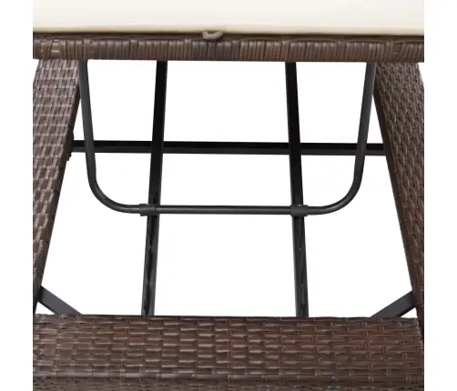 Sauļošanās Gulta Ar Matraci, Brūna, Pe Pinums Vidaxl