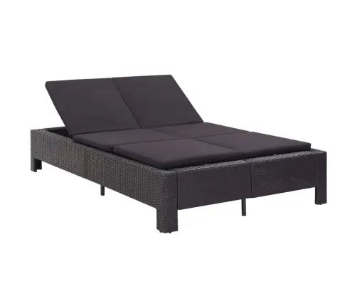 Sauļošanās Gulta Ar Matraci, Melns Pe Pinums, Divvietīga Vidaxl