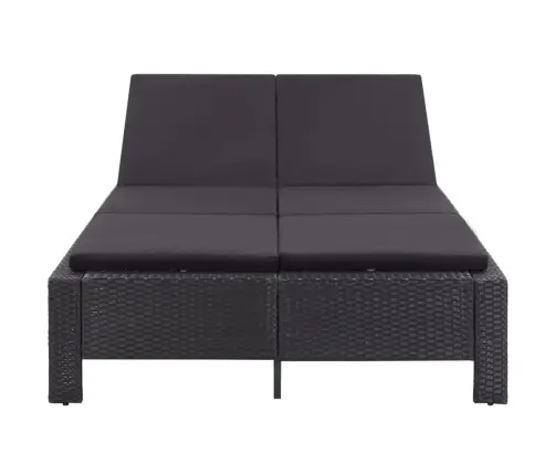 Sauļošanās Gulta Ar Matraci, Melns Pe Pinums, Divvietīga Vidaxl