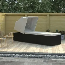 Saulės Gultas Su Stogeliu Ir Čiužinuku, Kreminis, Poliratanas