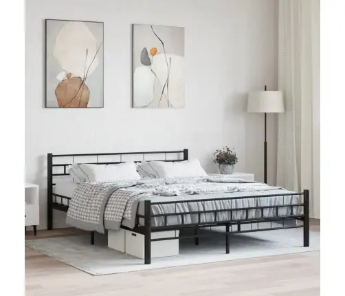 Voodiraam, Must, Teras, 160 X 200 Cm