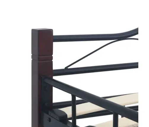 Gultas Rāmis, Melns Metāls, 120X200 Cm Vidaxl