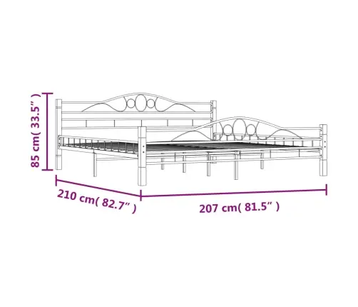 Gultas Rāmis, Melns Metāls, 200X200 Cm Vidaxl Gultas Rāmis, Melns Metāls, 200X200 Cm Vidaxl
