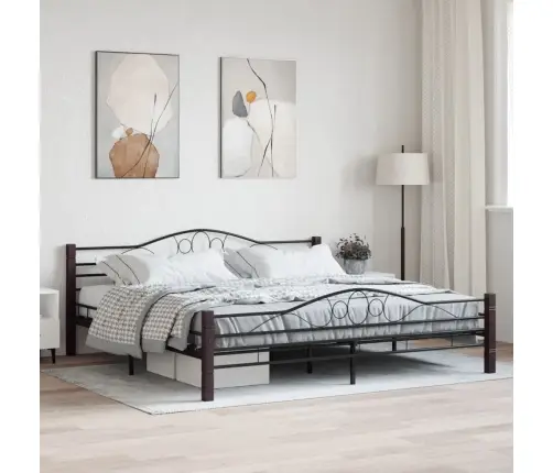 Gultas Rāmis, Melns Metāls, 200X200 Cm Vidaxl Gultas Rāmis, Melns Metāls, 200X200 Cm Vidaxl