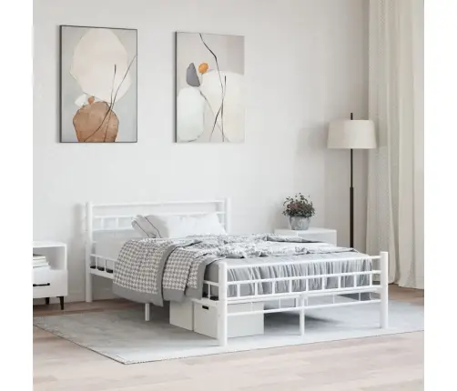 Gultas Rāmis, Balts Metāls, 140X200 Cm Vidaxl