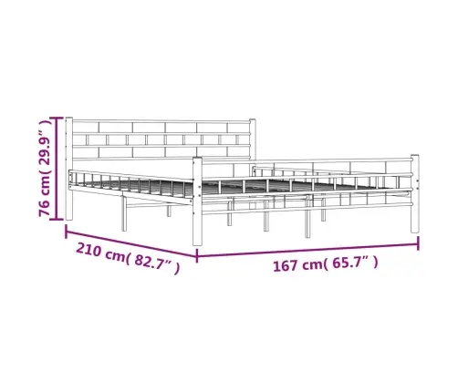 Gultas Rāmis, Balts Metāls, 160X200 Cm Vidaxl