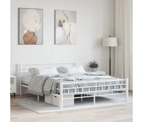 Gultas Rāmis, Balts Metāls, 160X200 Cm Vidaxl