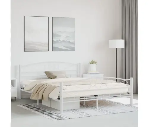 Voodiraam, Valge, Metallist, 160 X 200 Cm