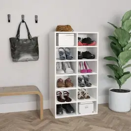 Apavu Plaukts, 54X34X100,5 Cm, Balts, Inženierijas Koks Vidaxl