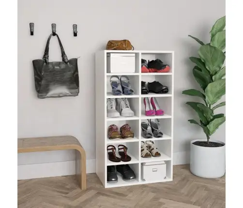 Apavu Plaukts, 54X34X100,5 Cm, Balts, Inženierijas Koks Vidaxl