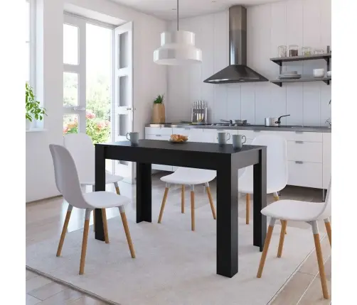 Söögilaud, Must 120 X 60 X 76 Cm Tehispuit