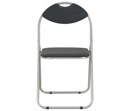 Virtuves Krēsli, Saliekami, 4 Gab., Melna Mākslīgā Āda Vidaxl