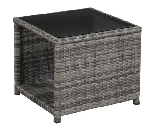 Bistro Komplektas Su Pagalvėlėmis, 3 Dalių, Pilkas, Poliratanas