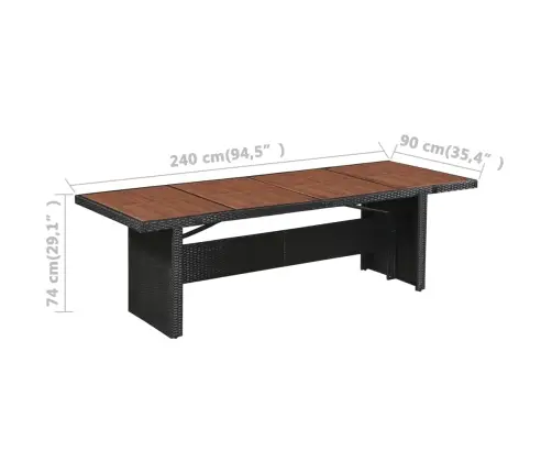 9-Daļīgs Dārza Mēbeļu Komplekts Ar Matračiem, Melns Pe Pinums   Vidaxl