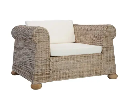 Divdaļīgs Dīvānu Komplekts Ar Matračiem, Dabīga Rotangpalma Vidaxl