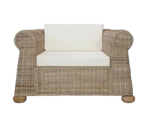 Divdaļīgs Dīvānu Komplekts Ar Matračiem, Dabīga Rotangpalma Vidaxl