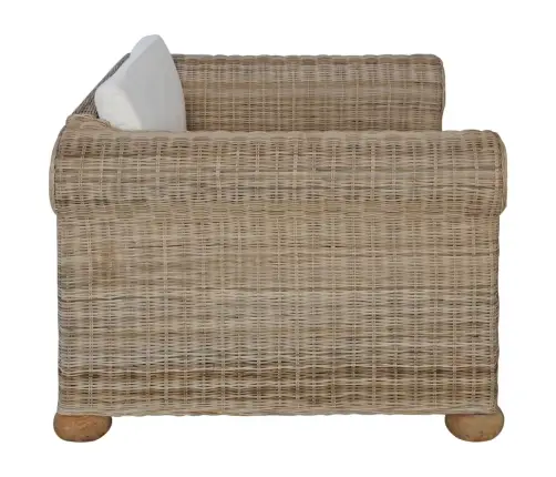 Divdaļīgs Dīvānu Komplekts Ar Matračiem, Dabīga Rotangpalma Vidaxl