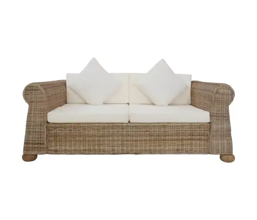 Divdaļīgs Dīvānu Komplekts Ar Matračiem, Dabīga Rotangpalma Vidaxl