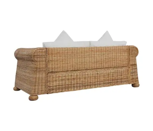 2-Kohaline Diivanikomplekt Patjadega, Naturaalsest Rotangist