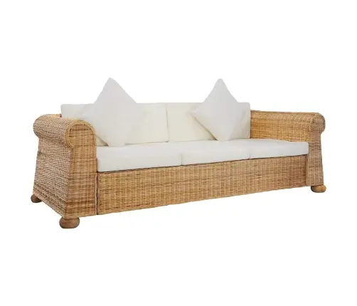 2-Kohaline Diivanikomplekt Patjadega, Naturaalsest Rotangist