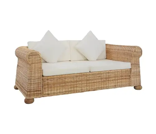 3-Kohaline Diivanikomplekt Patjadega, Naturaalsest Rotangist