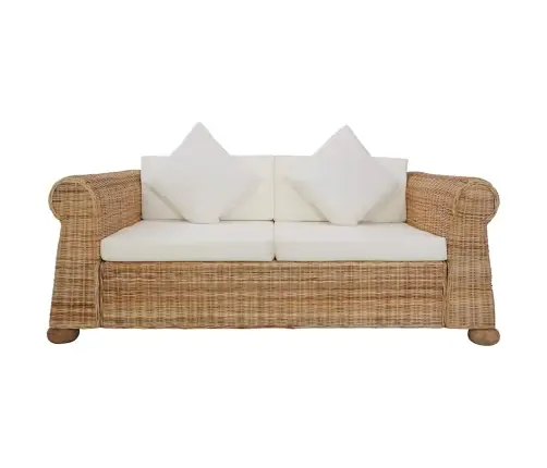 3-Kohaline Diivanikomplekt Patjadega, Naturaalsest Rotangist