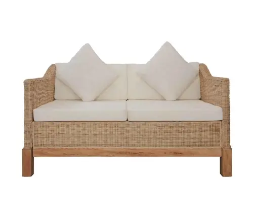 2-Osaline Diivanikomplekt Patjadega, Naturaalsest Rotangist