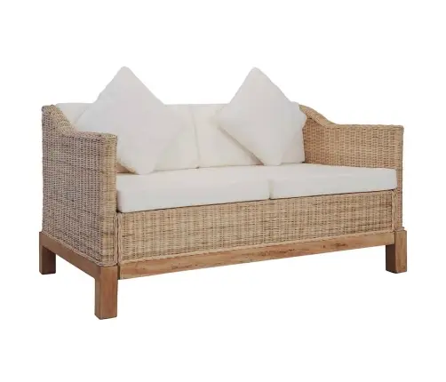 Divdaļīgs Dīvānu Komplekts Ar Matračiem, Dabīga Rotangpalma Vidaxl