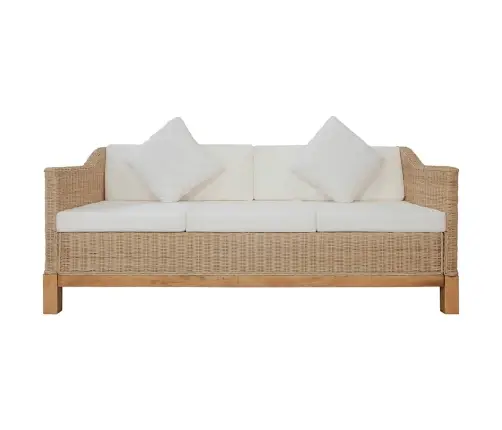 Divdaļīgs Dīvānu Komplekts Ar Matračiem, Dabīga Rotangpalma Vidaxl