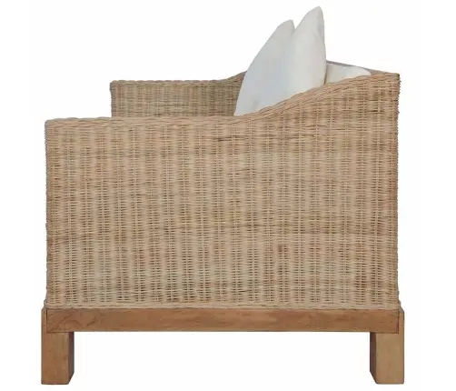 Divdaļīgs Dīvānu Komplekts Ar Matračiem, Dabīga Rotangpalma Vidaxl