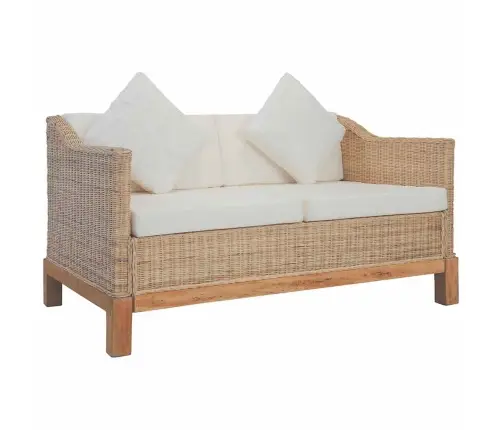 Trīsdaļīgs Dīvānu Komplekts Ar Matračiem, Dabīga Rotangpalma Vidaxl