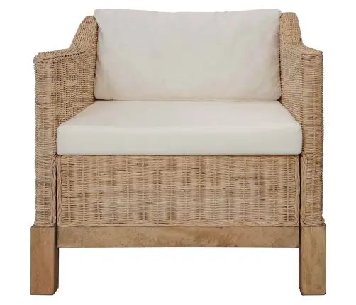 Divdaļīgs Dīvānu Komplekts Ar Matračiem, Dabīga Rotangpalma Vidaxl