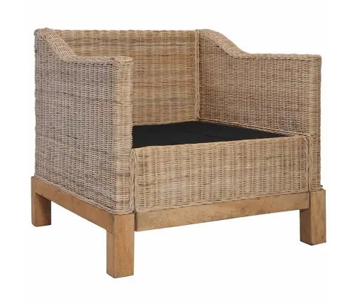 Divdaļīgs Dīvānu Komplekts Ar Matračiem, Dabīga Rotangpalma Vidaxl