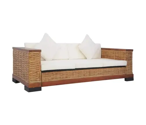 Divdaļīgs Dīvānu Komplekts Ar Matračiem, Dabīga Rotangpalma Vidaxl