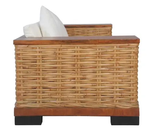 Divdaļīgs Dīvānu Komplekts Ar Matračiem, Dabīga Rotangpalma Vidaxl